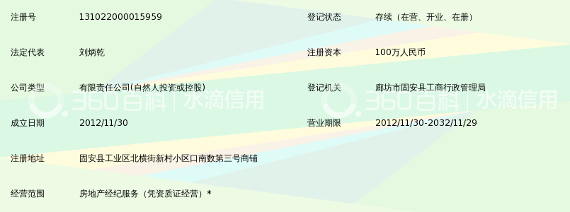 固安县馨园房地产经纪有限公司