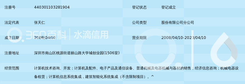 万达信息股份有限公司深圳分公司