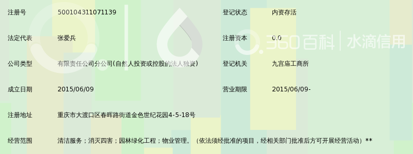 深圳市玉禾田物业清洁管理有限公司重庆分公司