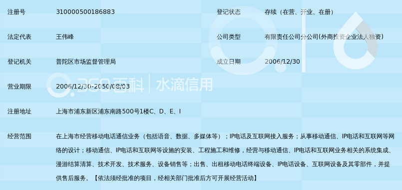 中国移动通信集团上海有限公司陆家嘴东路营业