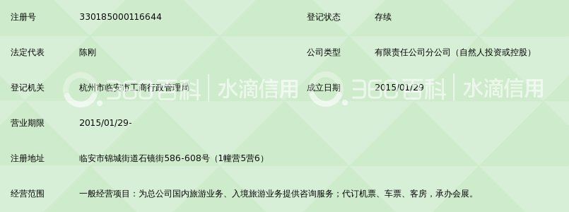 杭州畅游假期旅行社有限公司临安营业部_360