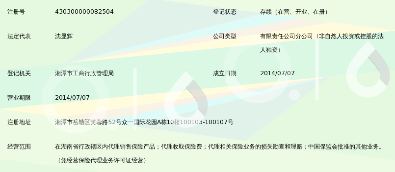 平安保险代理有限公司湘潭芙蓉路营业部_360