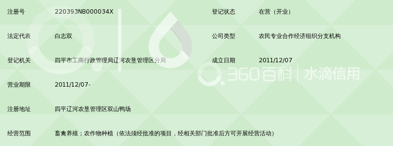 四平辽河农垦管理区大壮养殖农民专业合作社第