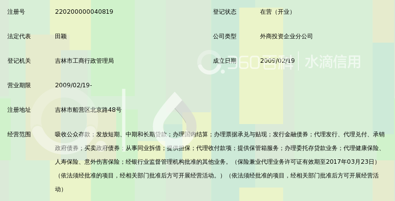 吉林银行股份有限公司吉林北分支行_360百科