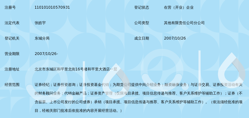 上海证券有限责任公司北京和平里北街证券营业