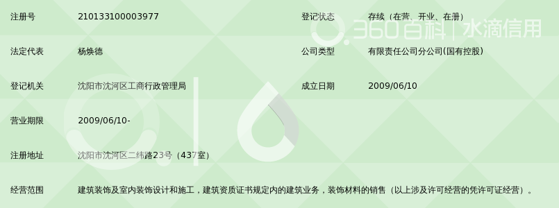 上海中建八局装饰有限责任公司辽宁分公司