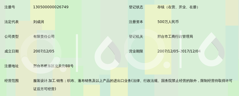 邢台金酷儿服饰有限公司