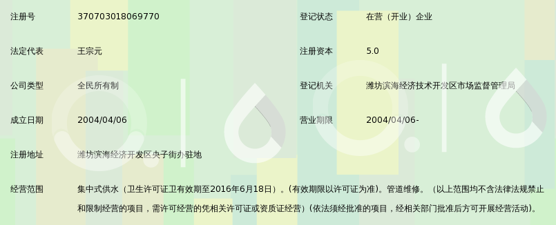 潍坊滨海经济开发区央子供水站