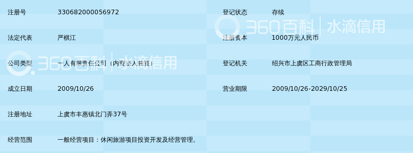 上虞市丰惠古城风景旅游投资有限公司