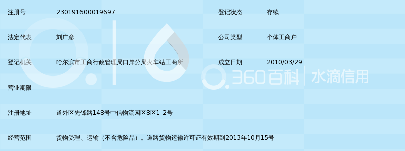 哈尔滨市中信物流宏达货站