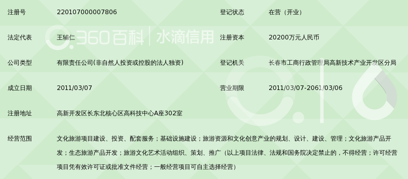 长春高新文化旅游建设开发有限公司_360百科