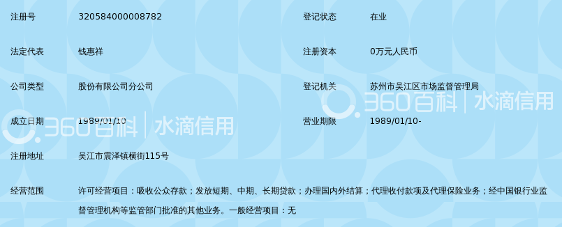 中国建设银行股份有限公司吴江震泽支行