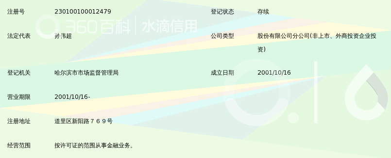 哈尔滨银行股份有限公司道里支行_360百科