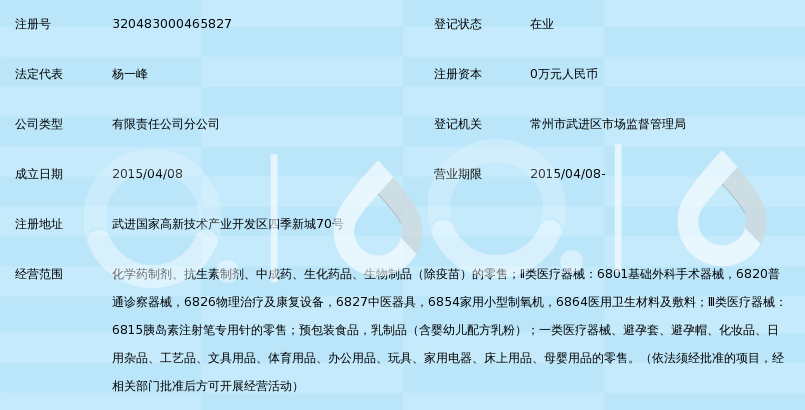 恒泰人民(江苏)大药房连锁有限公司常州四季新