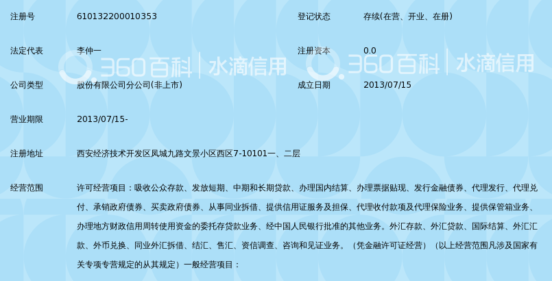 成都银行股份有限公司西安经济技术开发区支行