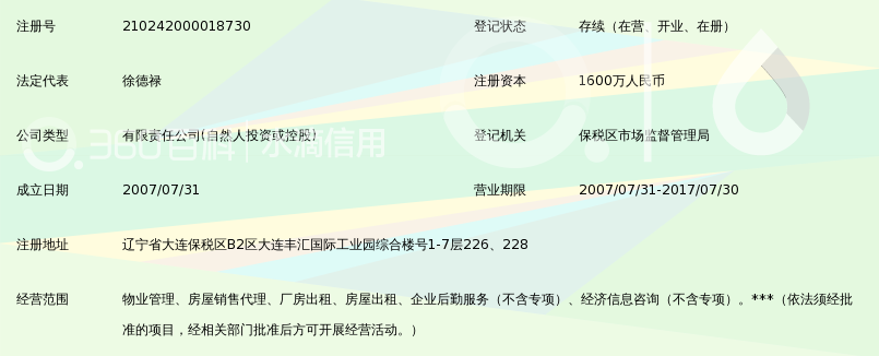 大连丰汇国际工业园管理有限公司